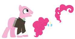 Size: 756x390 | Tagged: safe, artist:selenaede, bubble berry, pinkie pie, earth pony, pony, bald, base, clothes, rule 63, solo, tuxedo