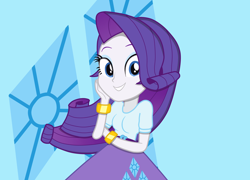 Size: 1024x737 | Tagged: safe, artist:tabrony23, rarity, equestria girls, clothes, female, purple hair, solo, white skin