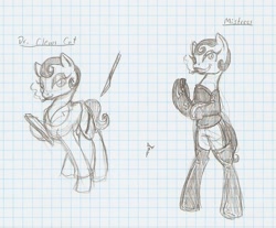 Size: 958x793 | Tagged: safe, artist:ravenpuff, derpibooru import, oc, oc only, earth pony, pony, bipedal, cigarette, clothes, dominatrix, duo, earth pony oc, evening gloves, female, gloves, graph paper, hoof hold, knife, latex, latex socks, long gloves, makeup, mare, mistress, reference sheet, riding crop, smikr, smoking, socks, traditional art