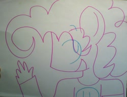 Size: 908x696 | Tagged: safe, artist:macroscopicponies, bubble berry, pinkie pie, anthro, rule 63, solo, traditional art