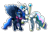 Size: 2400x1600 | Tagged: safe, artist:rawr, princess celestia, princess luna, alicorn, inflatable pony, pony, bridle, carousel, inflatable, pool toy, reins, tack, tongue out