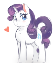 Size: 2344x2780 | Tagged: safe, artist:mrscurlystyles, rarity, pony, unicorn, chest fluff, cute, heart, looking at you, raribetes, solo