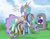 Size: 1080x832 | Tagged: safe, artist:php58, derpibooru import, princess celestia, rainbow dash, alicorn, pegasus, pony, implied death, plot