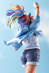 Size: 667x1000 | Tagged: safe, derpibooru import, rainbow dash, human, ass, behind, butt, clothes, denim shorts, figurine, goggles, goggles on head, humanized, kotobukiya, kotobukiya rainbow dash, legs, moe, rainbutt dash, shorts, statue, tomboy