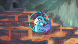 Size: 1920x1080 | Tagged: safe, artist:dashiesparkle, artist:mirgp, derpibooru import, edit, princess ember, dragon, cave, female, lava, pits, vector, wallpaper, wallpaper edit