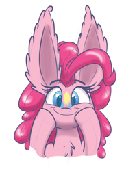 Size: 1000x1250 | Tagged: safe, artist:heir-of-rick, derpibooru exclusive, pinkie pie, earth pony, pony, alternative cutie mark placement, facial cutie mark, impossibly large ears