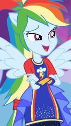 Size: 750x1334 | Tagged: safe, derpibooru import, screencap, rainbow dash, better together, equestria girls, rollercoaster of friendship, cropped, ponied up, pony ears, solo, super ponied up