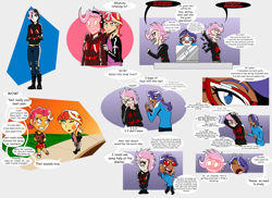 Size: 6600x4800 | Tagged: safe, artist:ironmatt1995, fluttershy, pinkie pie, rarity, sunset shimmer, equestria girls, alternate hairstyle, alternate universe, converse, dark skin, female, fluttergoth, flutterpunk, implied sunshyne, lesbian, shipping, shoes, slap, sunshyne, text