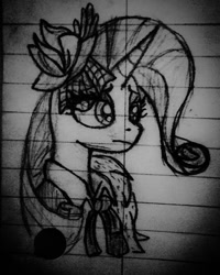 Size: 735x919 | Tagged: safe, artist:palmartz44, rarity, pony, unicorn, lined paper, solo, traditional art