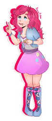 Size: 833x1920 | Tagged: safe, artist:kawaiifishu, pinkie pie, equestria girls, cookie, food, humanized, solo