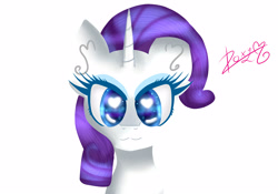 Size: 5000x3500 | Tagged: safe, artist:sweethearts11, rarity, pony, unicorn, bust, heart eyes, portrait, simple background, solo, white background, wingding eyes