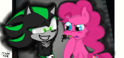 Size: 1240x585 | Tagged: safe, artist:shadowcamp, pinkie pie, earth pony, pony, crossover, mephiles the dark, paint, paintbrush, sonic the hedgehog (series)