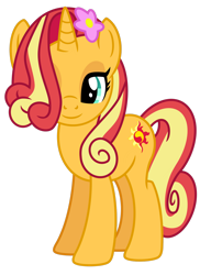 Size: 1024x1408 | Tagged: safe, artist:emeraldblast63, artist:pony-berserker, idw, sunset shimmer, comic:of kings and changelings, flower, flower in hair, show accurate, simple background, solo, transparent background