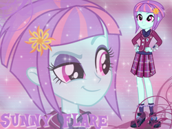 Size: 1024x768 | Tagged: safe, artist:natoumjsonic, derpibooru import, sunny flare, equestria girls, friendship games, wallpaper