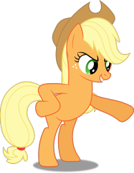 Size: 3888x5000 | Tagged: safe, artist:dashiesparkle, artist:hawk9mm, applejack, earth pony, pony, fall weather friends, .svg available, absurd resolution, bipedal, cowboy hat, error, hat, looking down, ponyscape, simple background, solo, standing, stetson, transparent background, vector