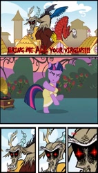 Size: 950x1668 | Tagged: safe, derpibooru import, discord, twilight sparkle, .mov, dancing, do the sparkle, dress.mov