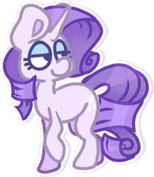 Size: 380x438 | Tagged: safe, artist:olivecow, part of a set, rarity, pony, unicorn, cutie mark, eyeshadow, female, looking back, makeup, mare, raised hoof, simple background, smiling, solo, transparent background