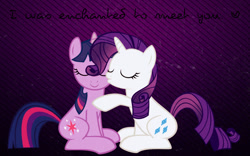 Size: 1024x640 | Tagged: safe, artist:xkiwiqueen, derpibooru import, rarity, twilight sparkle, pony, unicorn, female, lesbian, rarilight, shipping, wallpaper