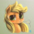 Size: 1450x1450 | Tagged: safe, artist:mrs1989, applejack, earth pony, pony, blushing, bust, portrait, pouting, solo