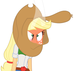 Size: 6000x5753 | Tagged: safe, artist:macs44, applejack, equestria girls, absurd resolution, angry, simple background, solo, transparent background, vector