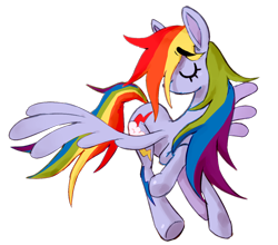 Size: 1136x1000 | Tagged: safe, artist:littmosa, derpibooru import, rainbow dash, pegasus, pony, eyes closed, female, flying, simple background, spread wings, transparent background, wings