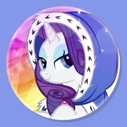 Size: 800x801 | Tagged: safe, artist:pixelkitties, princess platinum, rarity, pony, unicorn, bedroom eyes, cape, clothes, eyes closed, female, fur, hood, mare