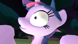 Size: 1366x768 | Tagged: safe, derpibooru import, twilight sparkle, 3d, creepy, gmod, grin, insanity, looking at you
