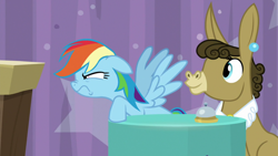 Size: 1920x1080 | Tagged: safe, derpibooru import, screencap, matilda, rainbow dash, pegasus, pony, a trivial pursuit