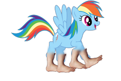 Size: 1024x684 | Tagged: safe, artist:elijahtheponyboy, derpibooru import, rainbow dash, pegasus, pony, 1000 years in photoshop, fail, feet, not salmon, wat