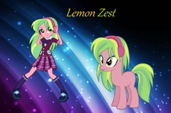 Size: 1095x729 | Tagged: safe, artist:fabulousangy, derpibooru import, lemon zest, equestria girls, equestria girls ponified, ponified, wallpaper