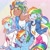 Size: 2048x2048 | Tagged: safe, artist:moh_mlp2, derpibooru import, rainbow dash, human, pegasus, pony, equestria girls, anime, blushing, clothes, cute, dashabetes, dashstorm, eared humanization, female, goggles, high res, human ponidox, humanized, kotobukiya, kotobukiya rainbow dash, looking at you, mare, miniskirt, moe, multeity, one eye closed, open mouth, sailor uniform, self ponidox, shorts, skirt, solo, stars, uniform, wink