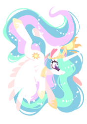 Size: 1200x1703 | Tagged: safe, artist:snow angel, princess celestia, alicorn, pony, beautiful, crown, cutie mark, ethereal mane, ethereal tail, female, flapping, flowing mane, flowing tail, hoof shoes, jewelry, mare, multicolored mane, multicolored tail, praise the sun, purple eyes, regalia, royalty, simple background, solo, sparkles, spread wings, sun, tiara, transparent background