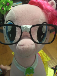 Size: 2448x3264 | Tagged: safe, pinkie pie, build-a-bear, glasses, irl, photo, plushie, skrillex