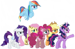 Size: 2048x1354 | Tagged: safe, derpibooru import, edit, edited screencap, editor:lonely fanboy48, screencap, applejack, fluttershy, pinkie pie, rainbow dash, rarity, twilight sparkle, twilight sparkle (alicorn), alicorn, earth pony, pegasus, pony, unicorn, a matter of principals, background removed, cutie mark, dirty, mane six, messy mane, mud, simple background, transparent background, wood