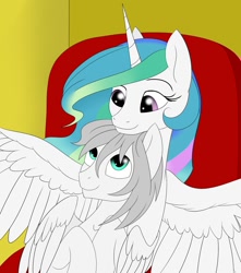 Size: 1500x1700 | Tagged: safe, princess celestia, oc, oc:light knight, alicorn, pony, lightestia