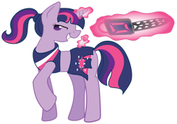 Size: 1024x720 | Tagged: safe, artist:ahumeniy, artist:bloodorangesorbet, derpibooru import, twilight sparkle, chainsaw, crossover, juliet starling, lollipop, lollipop chainsaw, magic, solo