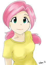 Size: 890x1247 | Tagged: safe, artist:kprovido, fluttershy, human, humanized, light skin, solo