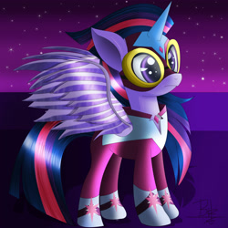 Size: 2500x2500 | Tagged: safe, artist:mrbrunoh1, derpibooru import, masked matter-horn, twilight sparkle, twilight sparkle (alicorn), alicorn, pony, power ponies (episode), female, mare, power ponies, solo