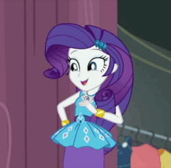 Size: 735x720 | Tagged: safe, screencap, rarity, better together, equestria girls, rarity investigates: the case of the bedazzled boot, animated, black and white, bracelet, clothes rack, cropped, cute, detective rarity, fabulous, feather, fedora, female, geode of shielding, gif, grayscale, hat, jewelry, magical geodes, monochrome, noir, raribetes, solo