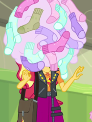 Size: 540x718 | Tagged: safe, screencap, sunset shimmer, better together, equestria girls, sock it to me, clothes, cropped, geode of empathy, magical geodes, socks, solo