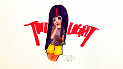 Size: 960x540 | Tagged: safe, artist:shujiang, derpibooru import, twilight sparkle, human, cake, humanized, pixiv, solo