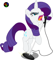 Size: 3036x3486 | Tagged: safe, artist:kyoshyu, rarity, pony, unicorn, angry, cutie mark, female, full body, microphone, on one hoof, simple background, singing, transparent background, vector