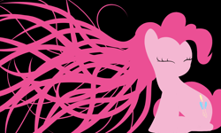 Size: 10000x6000 | Tagged: safe, artist:alligatorgummy, derpibooru import, pinkie pie, earth pony, pony, absurd resolution, eyes closed, minimalist, solo, wallpaper