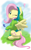 Size: 1000x1600 | Tagged: safe, artist:theroyalprincesses, fluttershy, butterfly, pegasus, pony, clothes, hoodie, sitting, solo, spread wings, wink