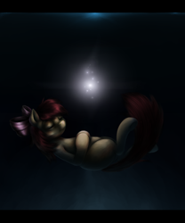 Size: 990x1190 | Tagged: safe, artist:ventious, apple bloom, earth pony, pony, eyes closed, female, filly, floating, light, night, solo, wish