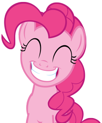 Size: 6000x7235 | Tagged: safe, artist:kiowa213, pinkie pie, earth pony, pony, absurd resolution, bust, cute, diapinkes, eyes closed, grin, portrait, simple background, smiling, solo, squee, transparent background, vector