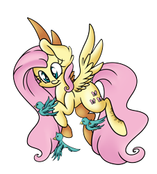 Size: 9784x10828 | Tagged: safe, artist:cutepencilcase, fluttershy, bird, pegasus, pony, absurd resolution, flying, simple background, solo, transparent background