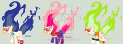 Size: 1024x368 | Tagged: safe, derpibooru import, twilight sparkle, pony, crossover, fire, mane of fire, manic the hedgehog, ponified, sonia the hedgehog, sonic the hedgehog, sonic the hedgehog (series), sonic underground, watermark