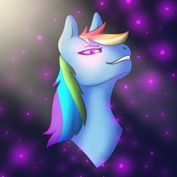 Size: 400x400 | Tagged: safe, artist:nachtmahrdrift, derpibooru import, rainbow dash, pegasus, pony, badass, bust, evil, female, looking at you, mare, smiling, smirk, solo