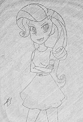 Size: 1302x1914 | Tagged: safe, artist:gottagodash7, rarity, equestria girls, sketch, solo, standing